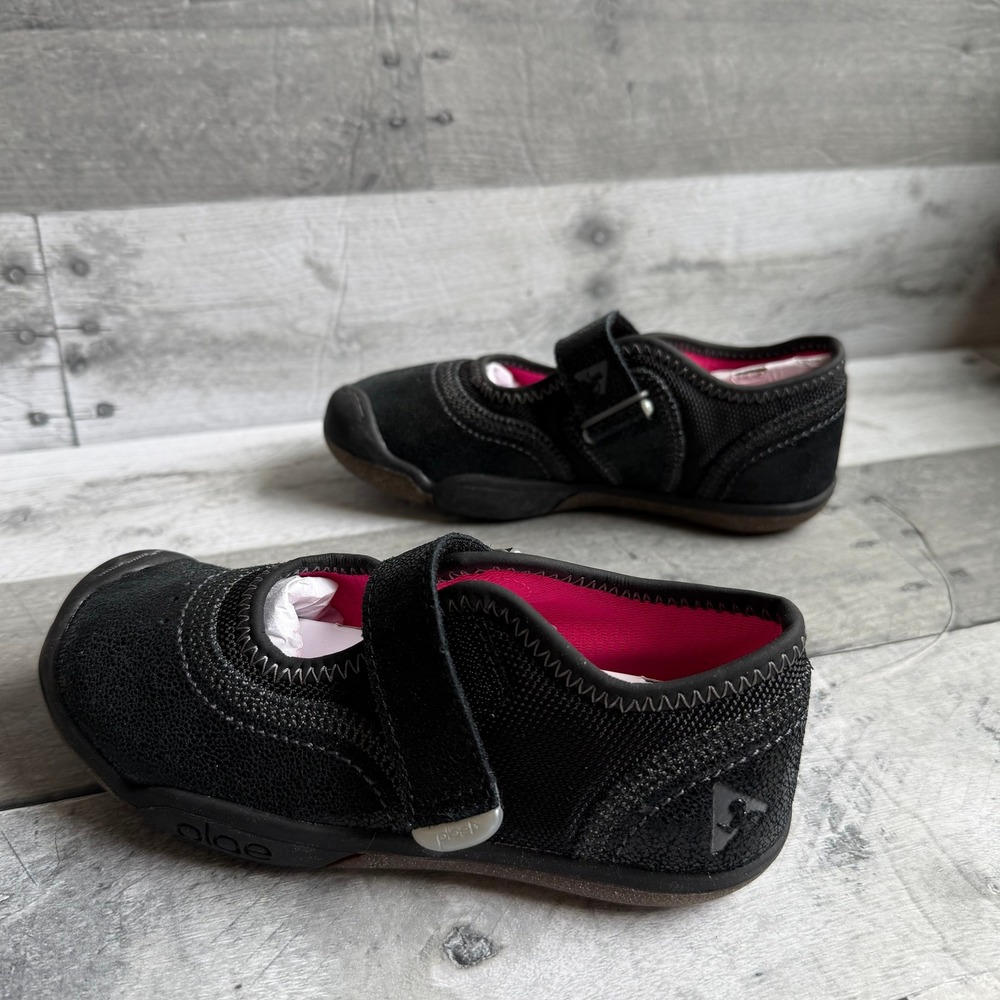 Plae Emme Black Shimmer Mary Jane Sneakers Kids 10.5 US - Picture 5 of 8